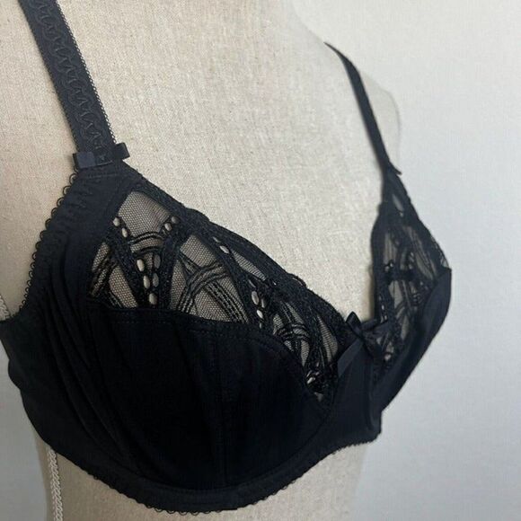 Fantasie BLACK Alex Underwire with Side Support Bra Size 32DD Lace Coquette NWT - Picture 8 of 12